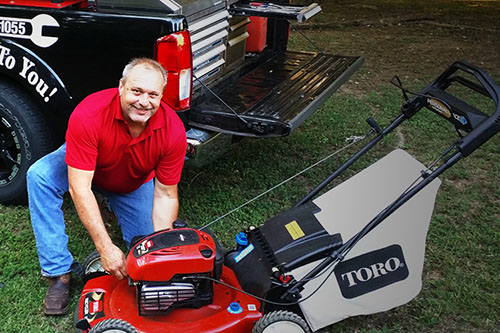 The Lawnmower Medic. Mobile lawn mower repair in Winston Salem NC